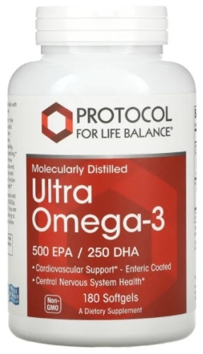 Protocol for Life Balance БАД Ultra Omega-3 500 EPA 250 DHA 180 таблеток