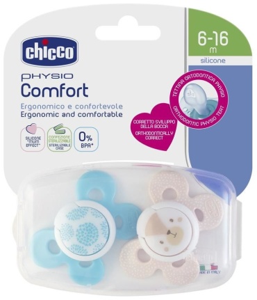 Chicco Physio Comfort Boy 2 шт от 6 мес голубой