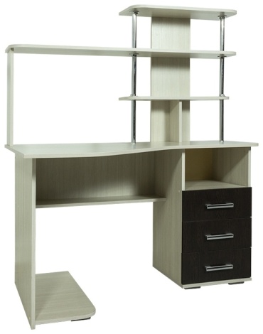 Стол компьютерный с надстройкой BTS Форест, 130х90x150 см, коричневый, бежевый