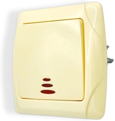 Выключатель клавишный VIKO 102-102-0010, шампань