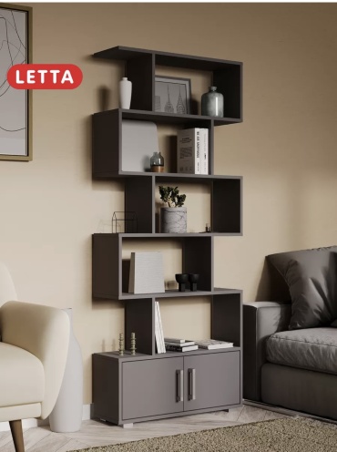 Стеллаж напольный Letta, 73x23x175.7 см, графит