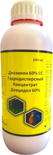 Ветфарм Диацидол 60% (Диазинон 60%) 1 л от блох, от клещей, от власоедов, от мух, от слепней, от вшей раствор, для любого веса