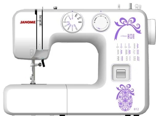 Швейная машина Janome 812 белый, фиолетовый