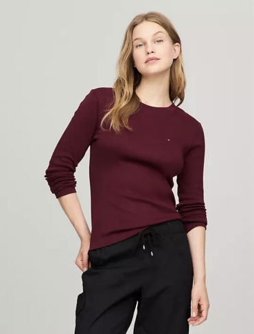 Лонгслив Tommy Hilfiger бордовый