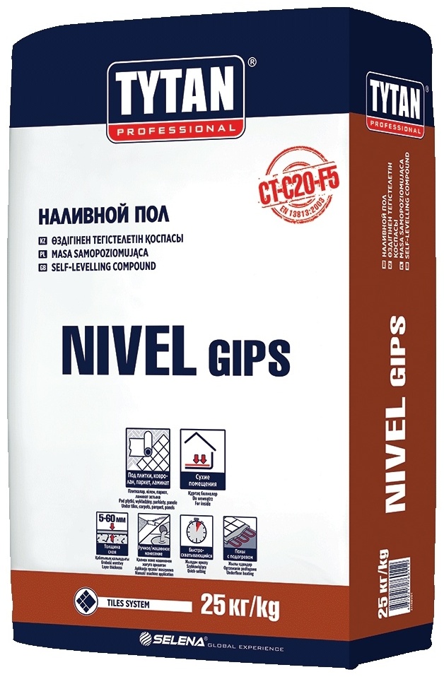 TYTAN наливной пол Nivel Gips, 25 кг