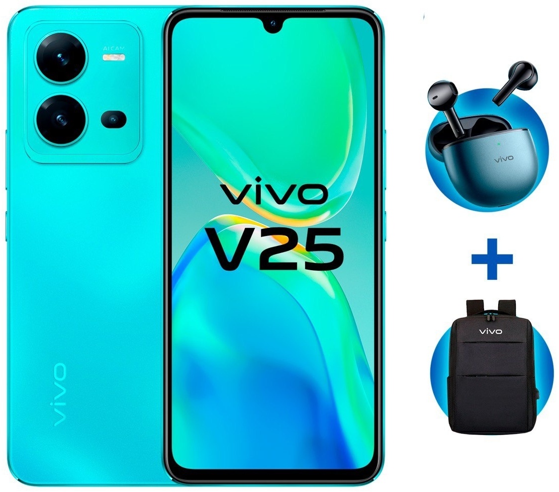 Купить Смартфон Vivo V25 5G 8 ГБ/256 ГБ голубой + подарок в Алматы –  Магазин на Kaspi.kz