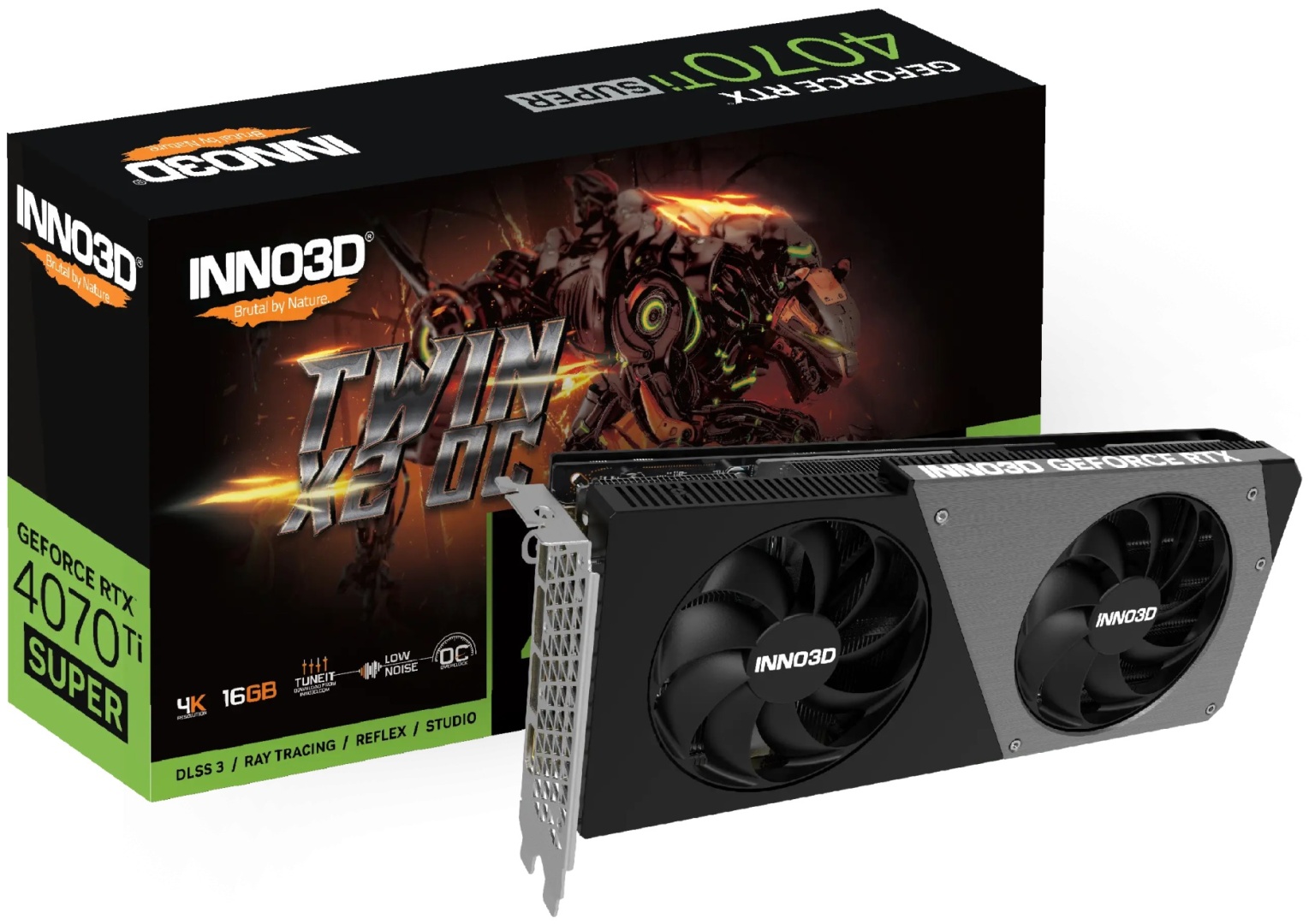 Видеокарта Inno3D RTX 4070 Ti SUPER TWIN X2 OC, N407TS2-166XX-186156N 16 Гб