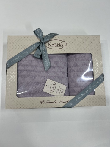 Набор полотенец KARNA 140x70 см, махровая ткань, 2 шт,