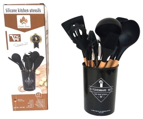 Набор кухонных инструментов Kitchen дерево, пластик, 12 шт