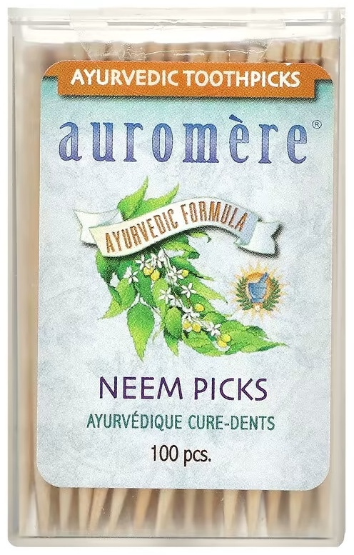 Auromere Ayurvedic Toothpicks, Neem Picks 100 шт