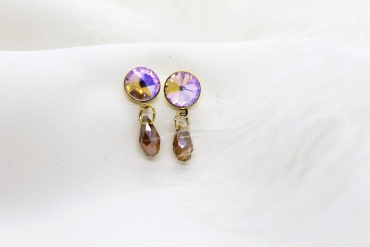 Серьги TheQUEEN титан, кристаллы Swarovski