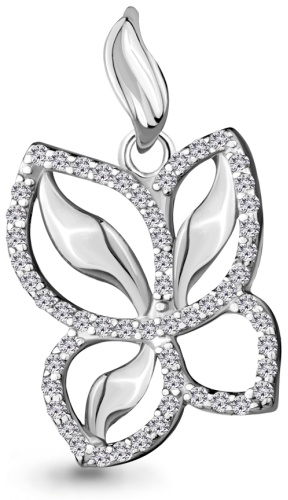 Подвеска AQUAMARINE 21285А_s вес 1.19 г серебро, фианит