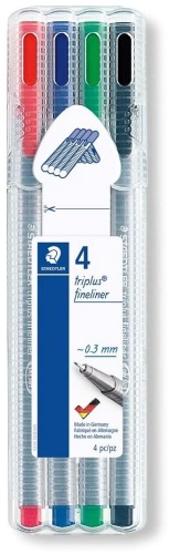 STAEDTLER 334 SB4 4 шт, 0.3 мм, цвет чернил синий