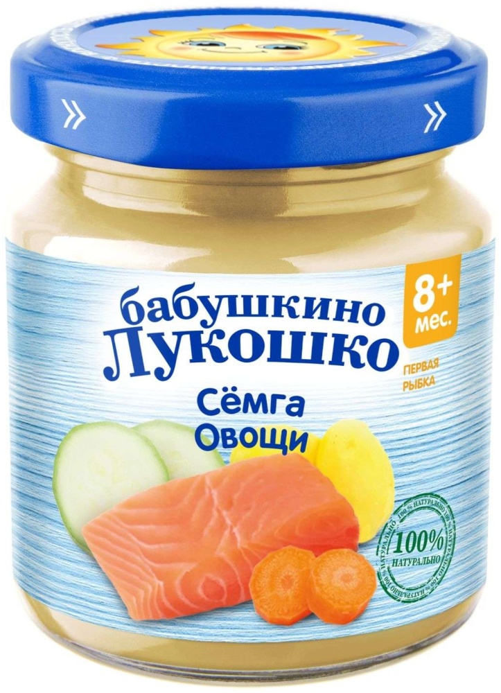 БАБУШКИНО ЛУКОШКО ПЮРЕ 100г РАГУ ОВОЩНОЕ+СЕМГА