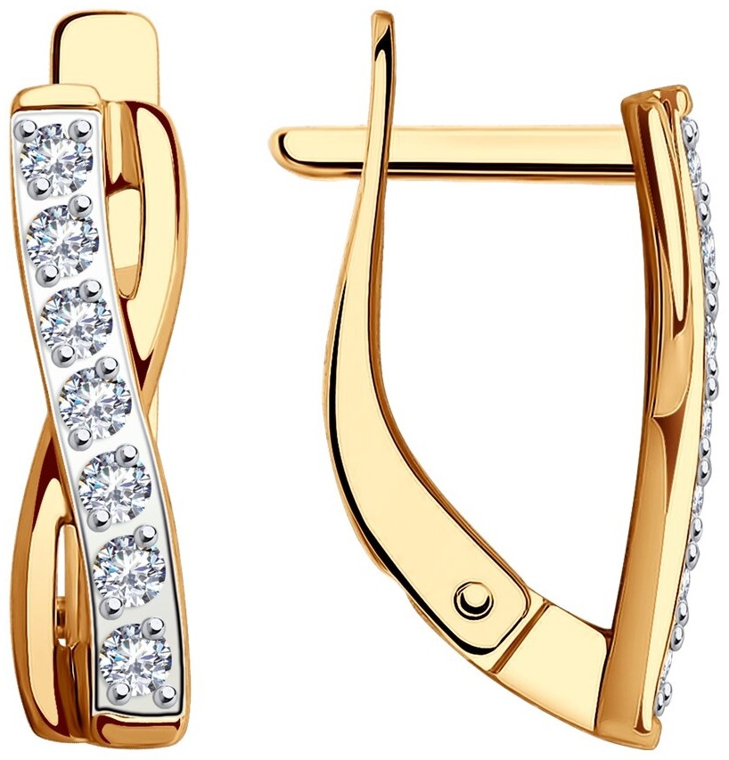 Серьги SOKOLOV 029811 вес 1.95 г золото, фианит