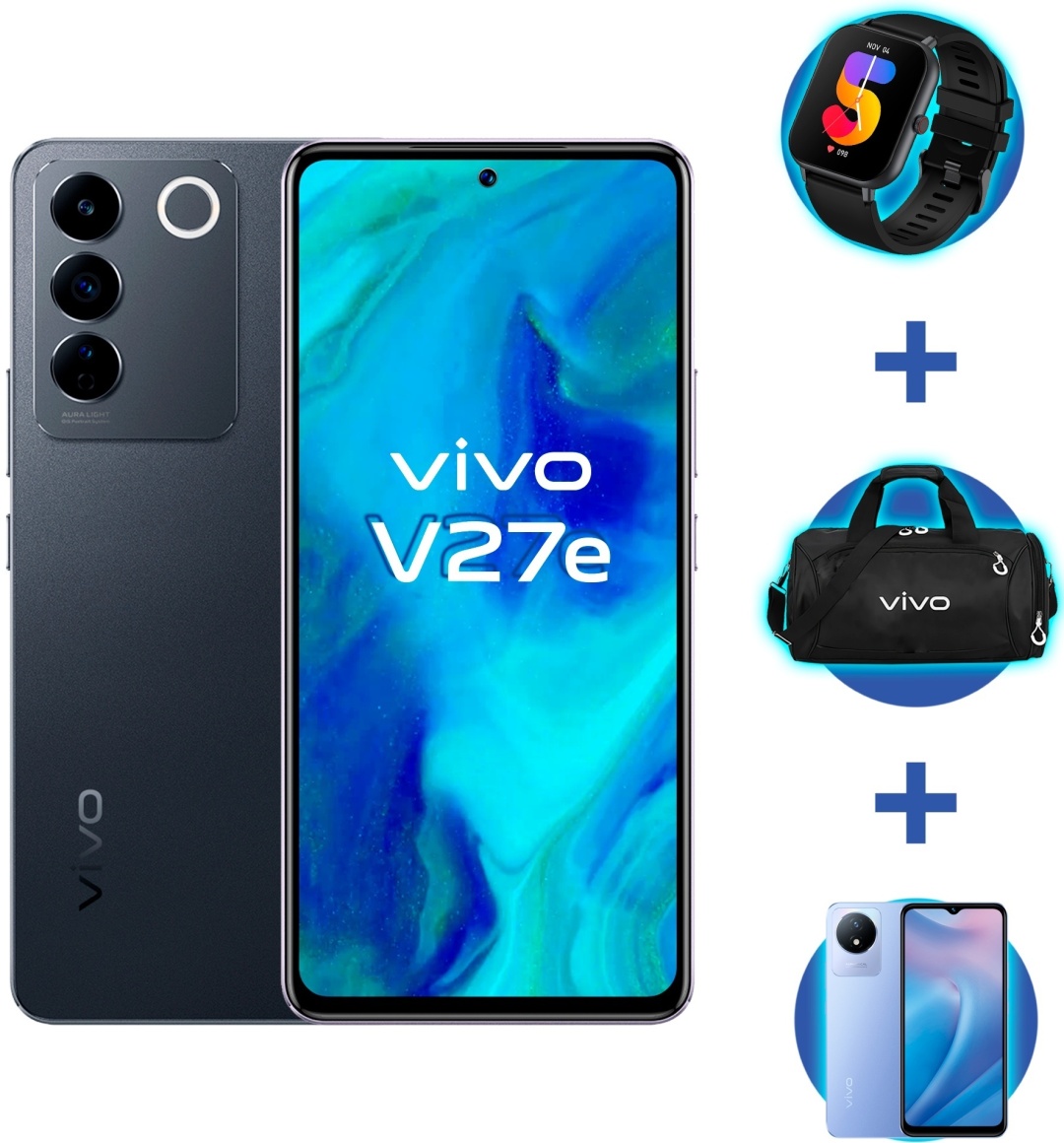 Купить Смартфон Vivo V27e 8 ГБ/128 ГБ черный + подарок в кредит в ...