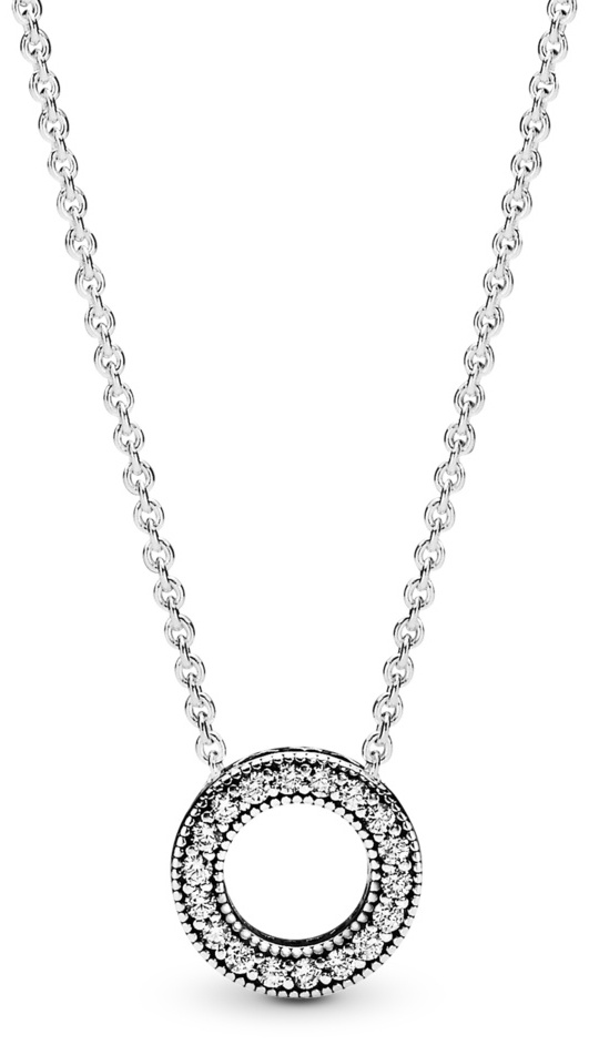 Колье PANDORA с логотипом и паве 397436CZ-45 длина 45 см вес 4.27 г серебро, цирконий