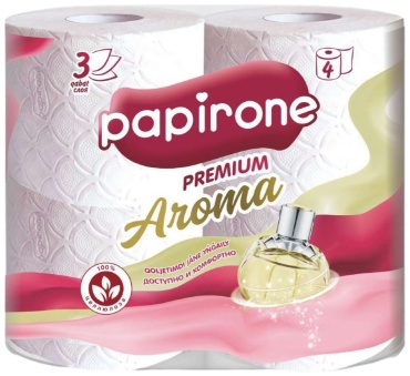 PAPIRONE туалетная бумага 3-слойный 4 шт, смешанная целлюлоза