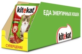 Kitekat кусочки в желе говядина 85 г 28 шт