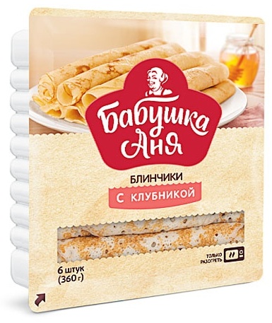 Бабушка Аня блины с клубникой 360 г