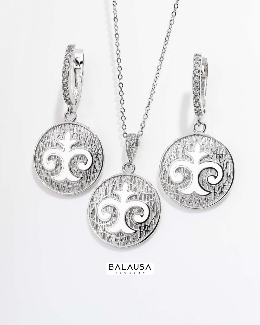 Balausa Jewelry E232(1) вес 9 г серебро, эмаль, фианит