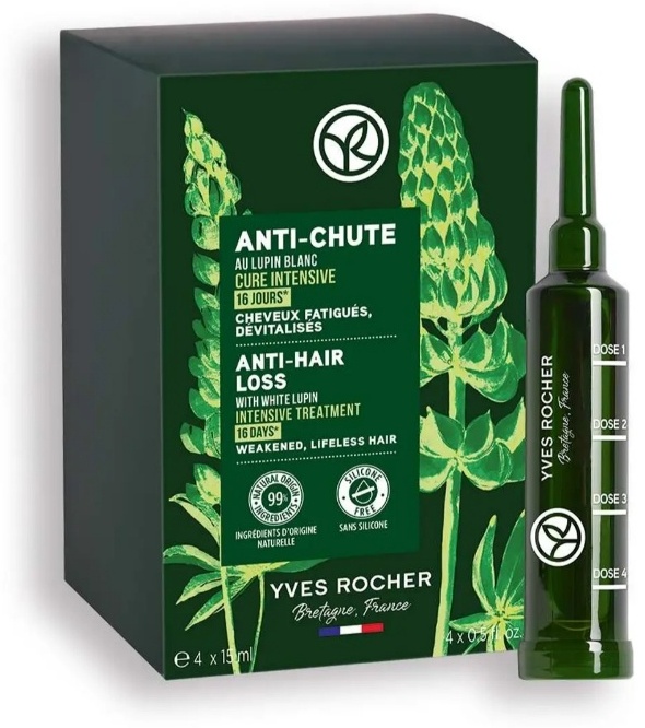 YVES ROCHER Anti-Chute Anti-Hair Loss лосьон в ампулах 4 шт по 15 мл
