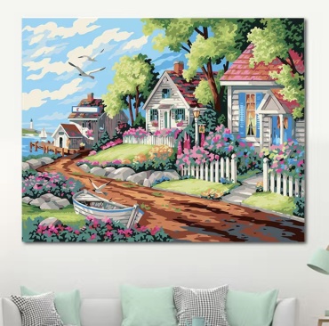 Картина по номерам DIY DIGITAL PAINTING Вилла мечты холст на подрамнике 40x50 см