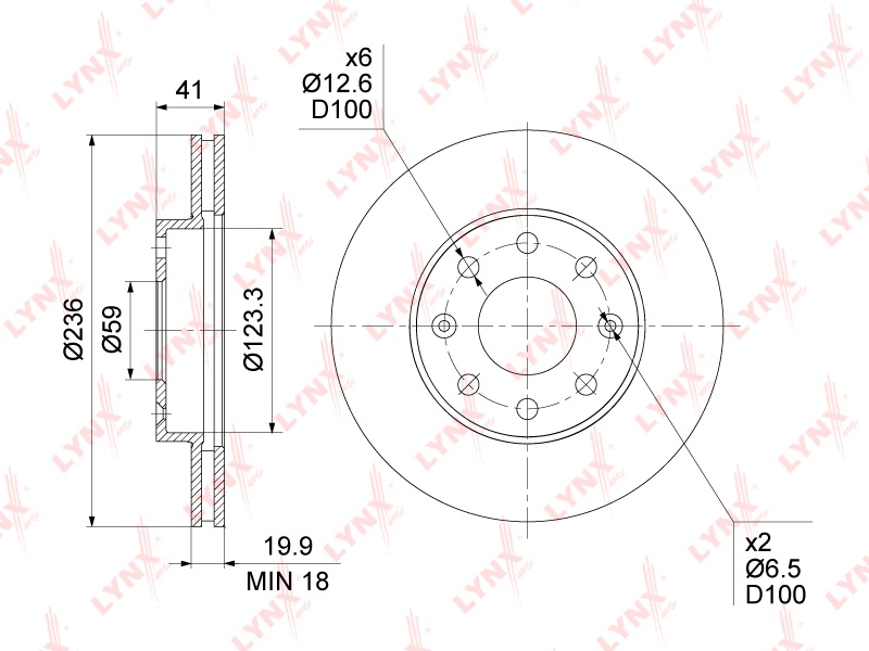 Диски LYNXauto передние BN1347