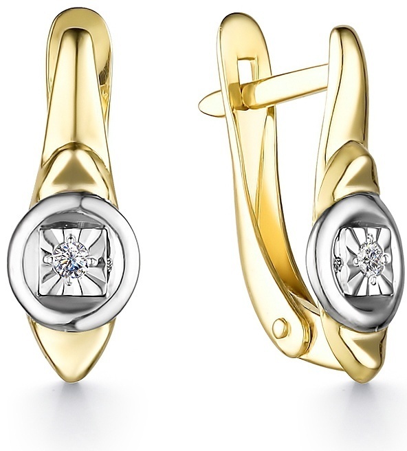 Серьги Lucente Бриллианты Якутии 2459303_5_5_1 вес 1.805 г золото, бриллиант