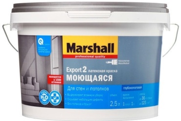 Marshall латексная EXPORT 2 Моющаяся BC 2.5 л, бесцветный