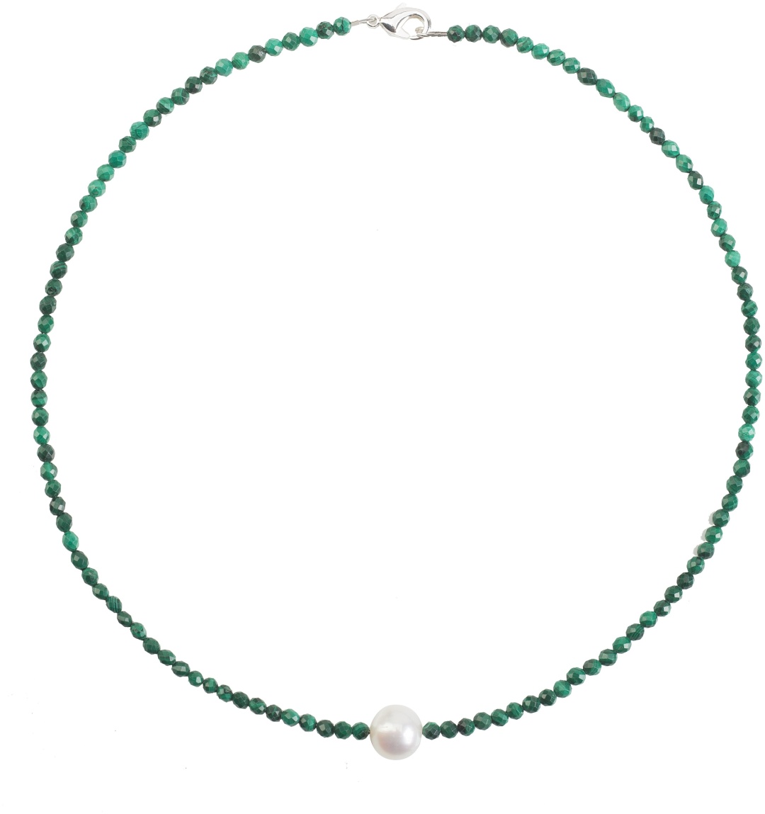 Колье Tesori NECK-MSP36001103-40 длина 40 см вес 9.92 г серебро, малахит, жемчуг