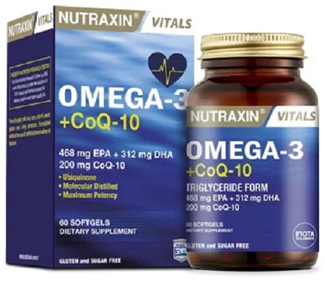 Купить NUTRAXIN БАД Omega3 CoQ10 970 мг 60 капсул в кредит в Алматы Kaspi Магазин