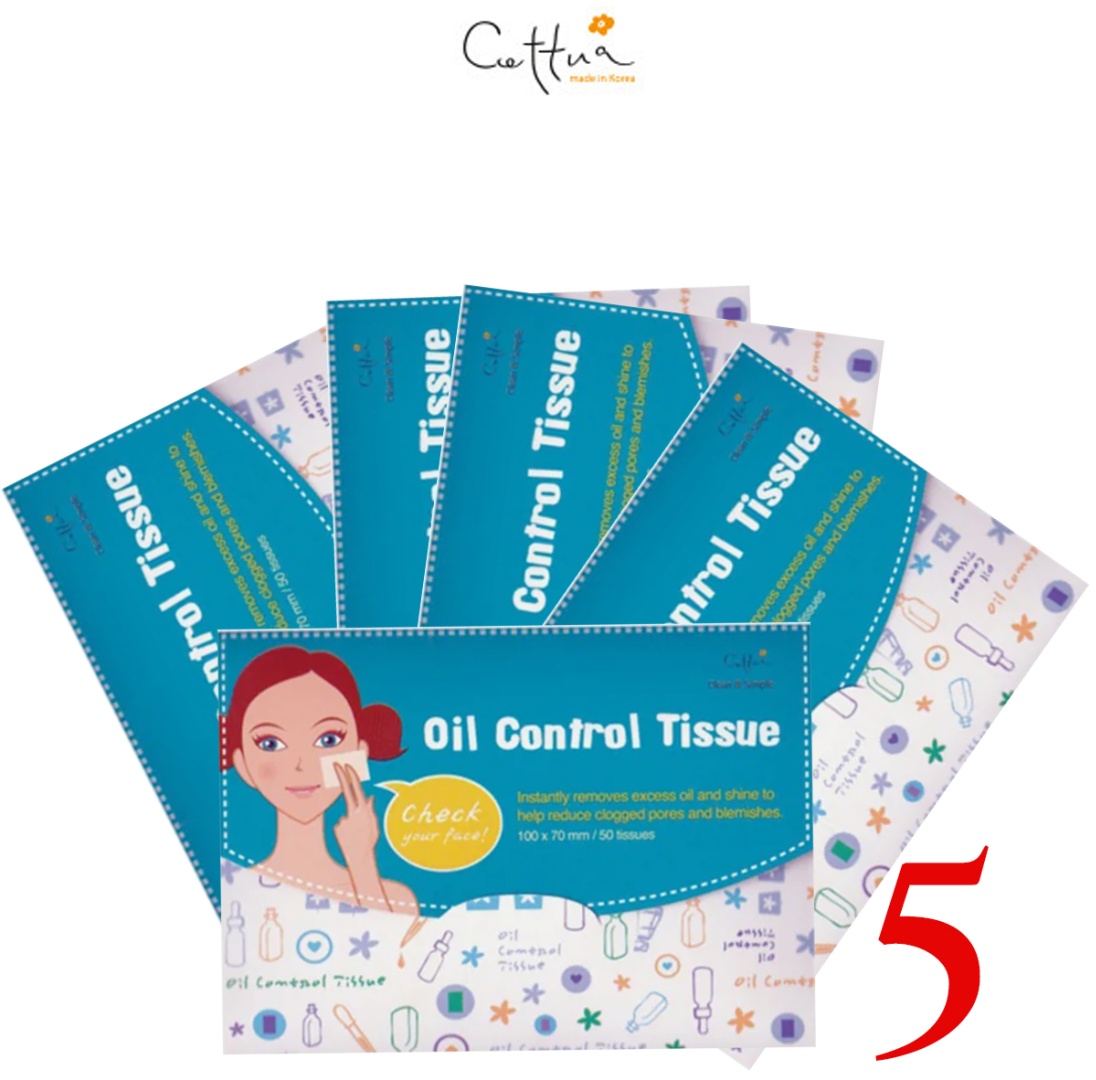 Cettua Oil Control Tissue салфетки матирующие бумажные 5 уп по 50 шт