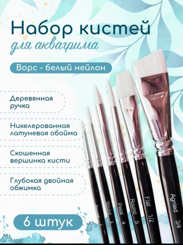 Набор кистей для аквагрима 6 шт.