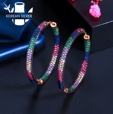 Серьги KOREAN SILVER бижутерный сплав, цирконий