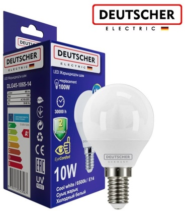 Deutscher 10W Е14, светодиодная, холодный белый