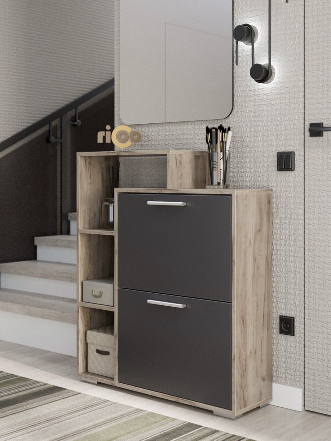 Купить Обувница Ricoo 132918414, 74x24x90 см, коричневый в Алматы ...