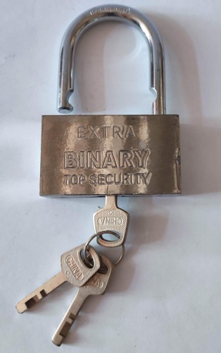 Замок навесной, английский Binary, 80х60 мм