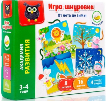 Vladi Toys Игра-шнуровка с липучками От лета до зимы VT5303-05