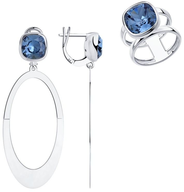 SOKOLOV 94024170/94013180 вес 14.34 г серебро, кристалл Swarovski