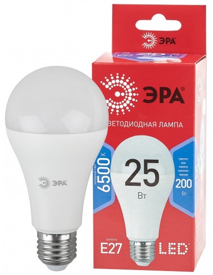 ЭРА 25W E27, светодиодная, холодный белый