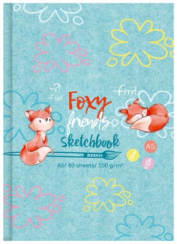 Скетчбук BG "Foxy sketch", A5, 80 л, мультиколор