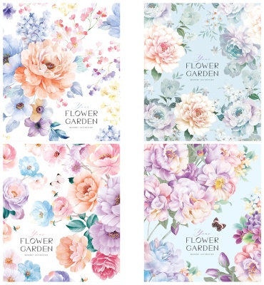 Общая тетрадь ArtSpace Flower garden, 80 л, А5, клетка, мягкая обложка, 1 шт
