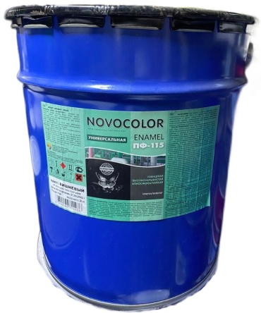 NOVOCOLOR эмаль глянцевая ENAMEL ПФ-115 20 кг, тон черный