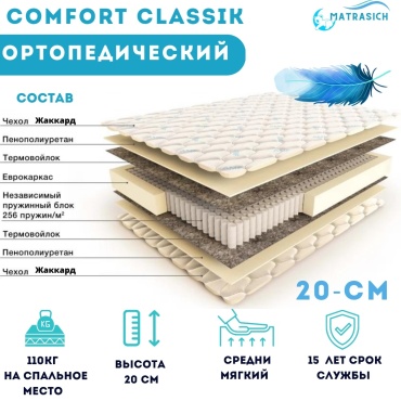 Матрас MATRASICH COMAFORT CLASSIK , 90x200x20 см