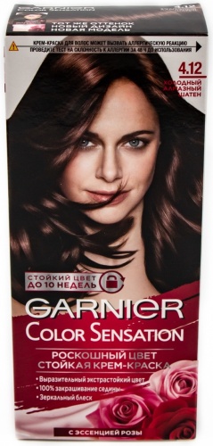 Garnier Color Sensation 4.12 холодный алмазный шатен крем-краска 110 мл