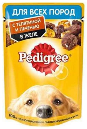 Pedigree подушечки телятина, печень в желе 85 г 1 шт