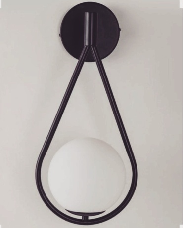 Бра настенный Ling Light E27, черный, белый