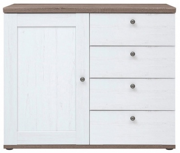 Комод Loftwood Тина, 103x43.50x87 см, белый, коричневый