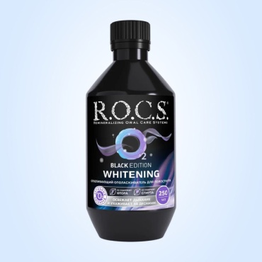 R.O.C.S. Whitening Black Edition ополаскиватель нейтральный 250 мл